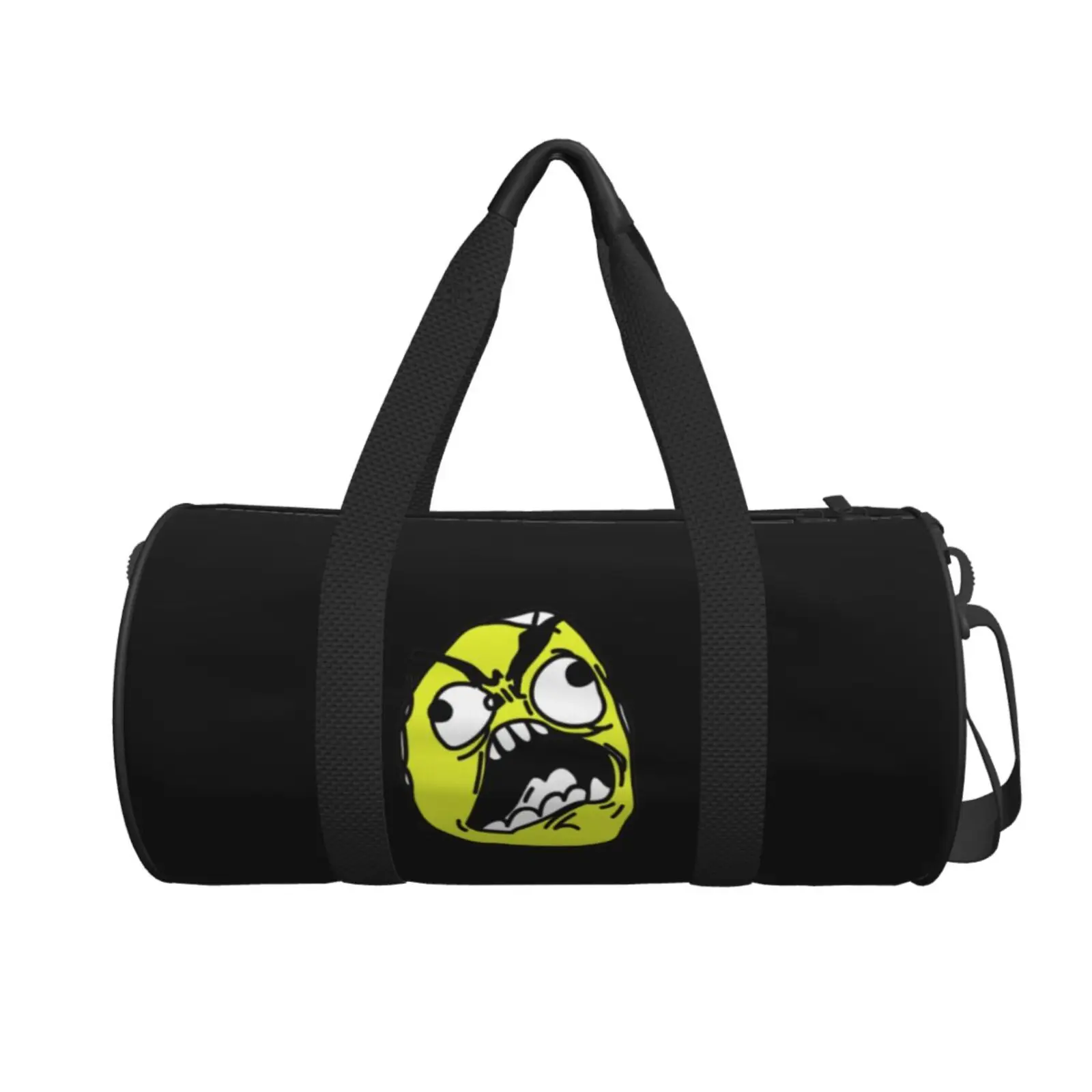 Baozou Bolsa de viaje redonda de gran capacidad con estampado de cómic, bolsa de viaje de mano, bolsa de equipaje de almacenamiento ligera, equipaje de mano