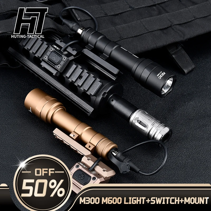 

Tactical UN Flashlight LightWing Adapter Base Left And Right Side Scout Light Mount Surfire M600 M300 Fit ModButton Airsoft FUSI