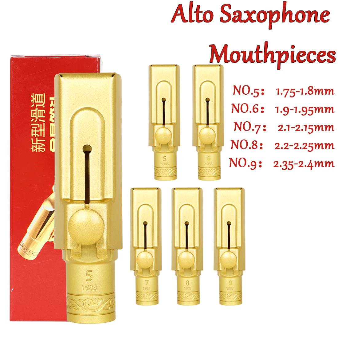 SLADE Alto Saxophone Mouthpiece Headjoint Brass Brushed Gold Plated Slipcap Design Flute Head Professional Saxophone Accessories