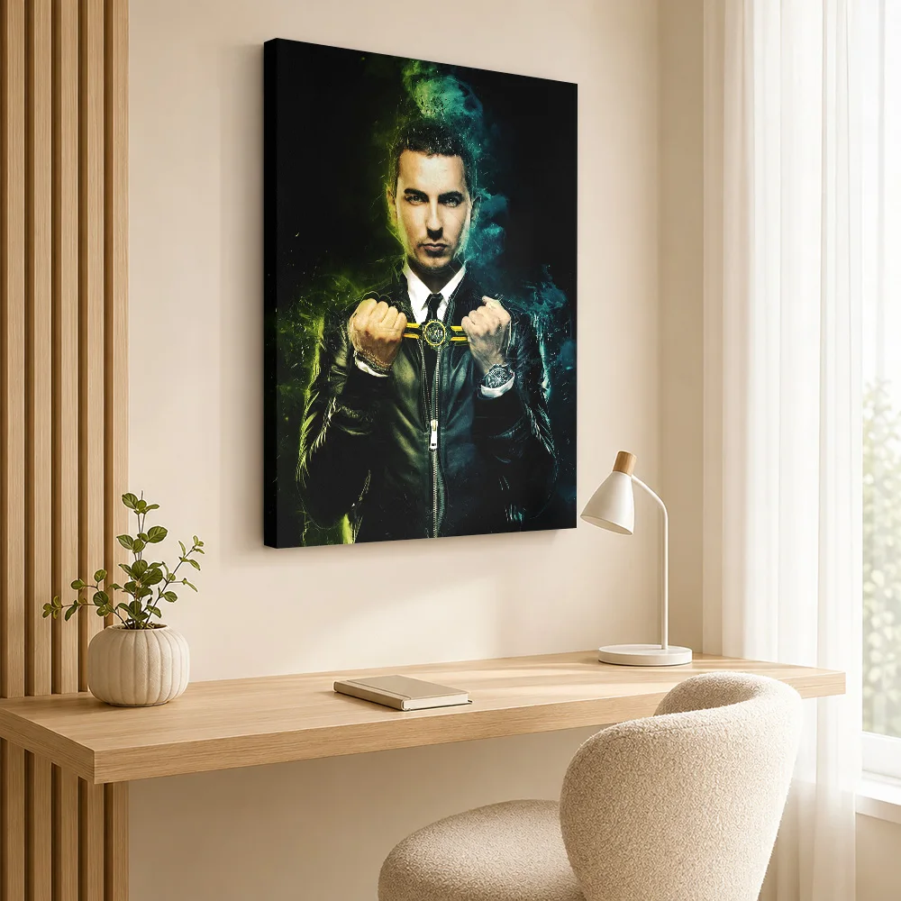 Jorge Lorenzo Green Smoke Tribute Framed Canvas Poster Bold Style Wall Decor With Personalized Photo For Garage Ideal Rider Gift