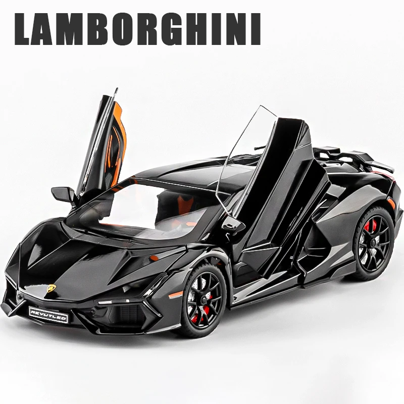 1:24 Lamborghini Revuelto Supercar, литой автомобиль из сплава и игрушечные автомобили, металлическая Игрушечная модель автомобиля, со звуком и