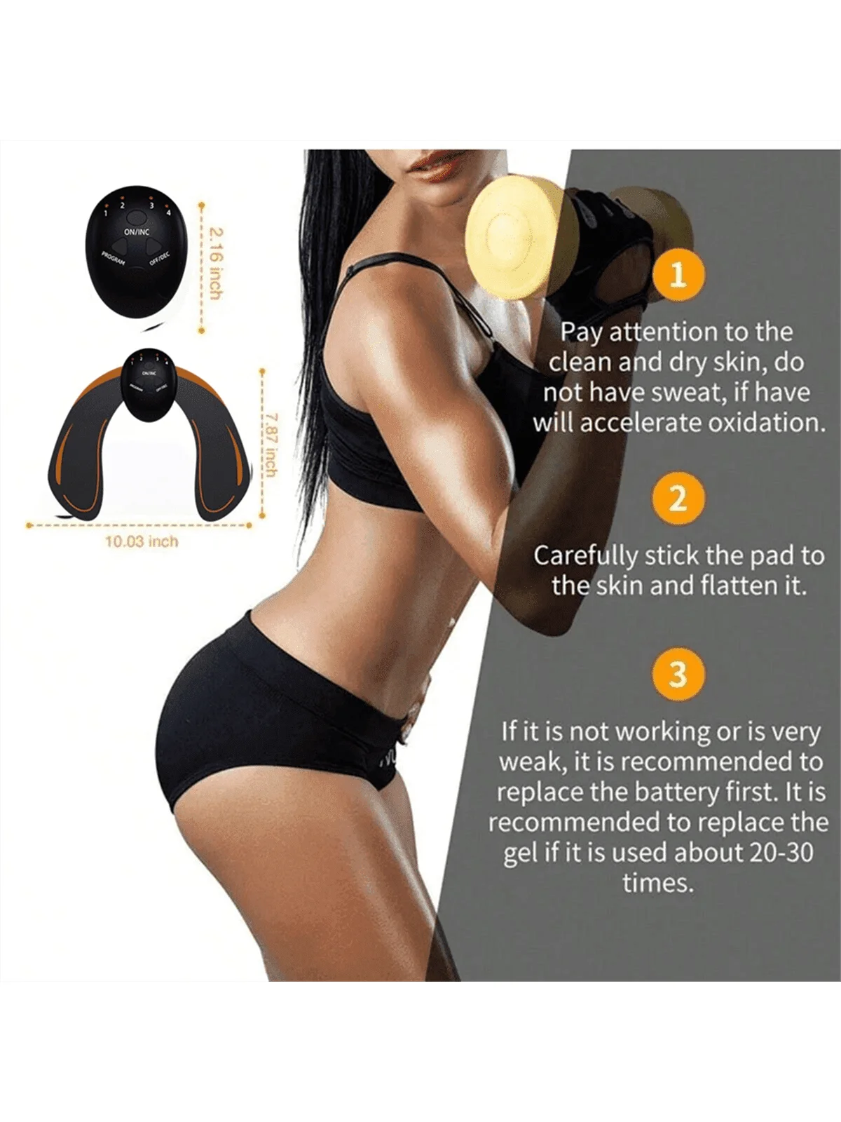 รุ่นชาร์จ/เครื่องนวดสะโพก อุปกรณ์เสริมความงามก้นอัจฉริยะ แผ่นแปะก้น ก้นอวบ ยกก้น แผ่นฟิตเนส