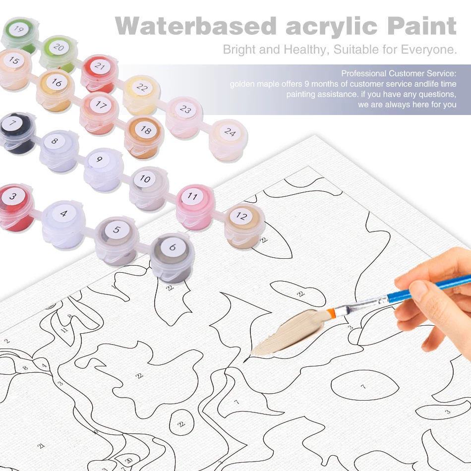 CHENISTORY 40x50 سنتيمتر الطلاء حسب عدد الزهور زهرية الطلاء على قماش صور حسب عدد إطار ذاتي الصنع ديكور المنزل #3