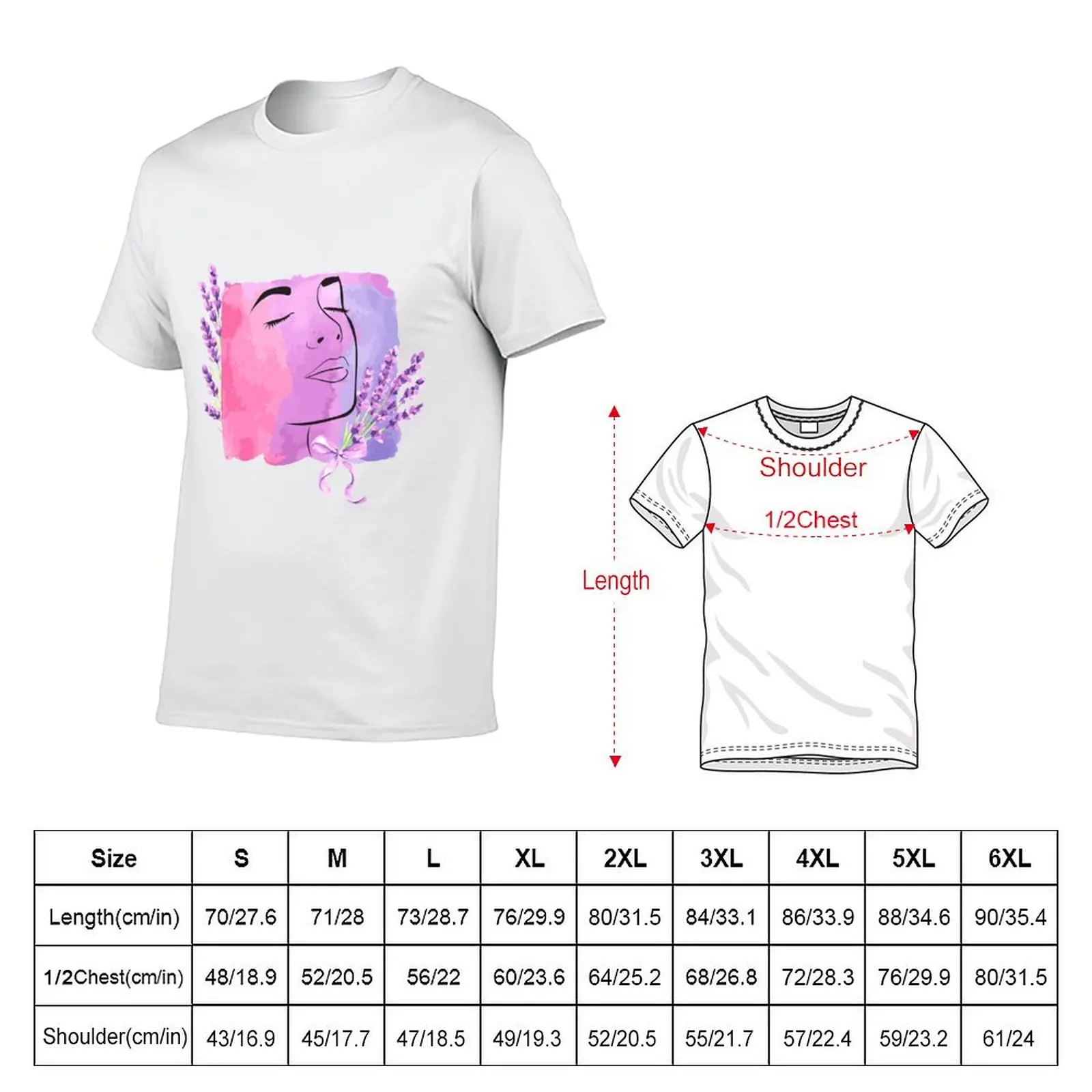 Lavender faced T-Shirt Large Size Soft Cotton T-Shirt