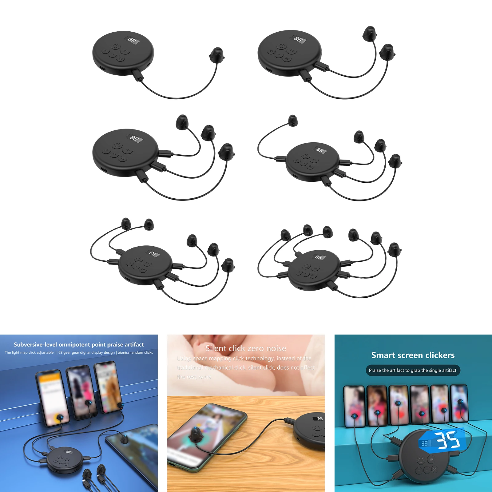 Phone Screen clicker automatic grabber for ios android Shopping Gaming Phone Adjustable Speed Simulated Finger Clicking device