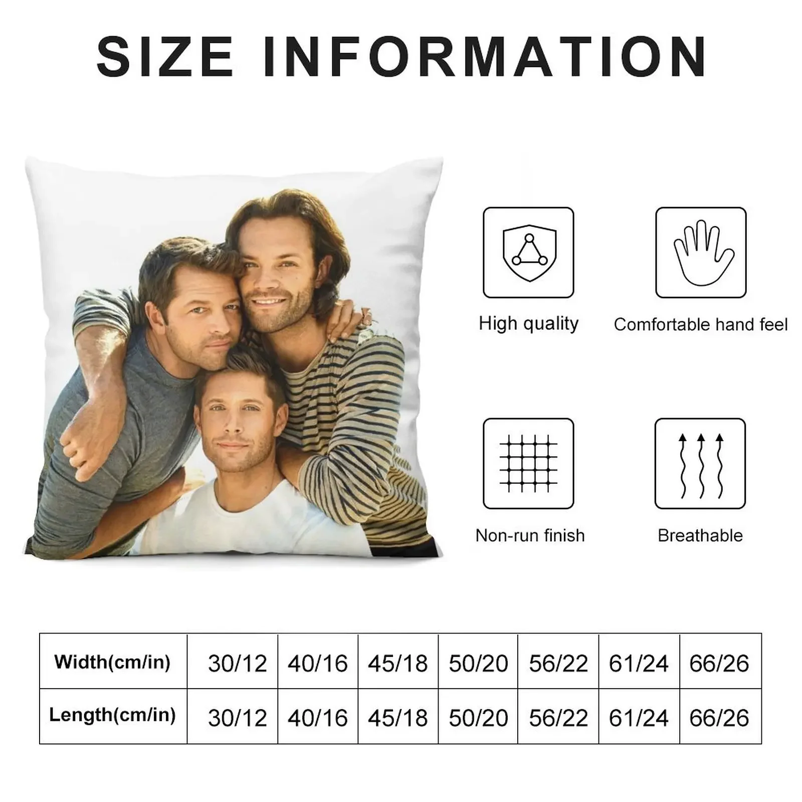 J2M #2- Jared, Jensen, Misha Throw Pillow Cushion Cover For Sofa Sofa Pillow Cover pillow