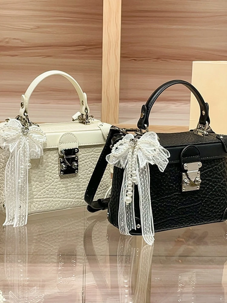 Casual Fashion Korean Lock Buckle Elephant Pattern Handbag Small Box Bag Women's Crossbody Bag Urban Minimalist Style Handbag