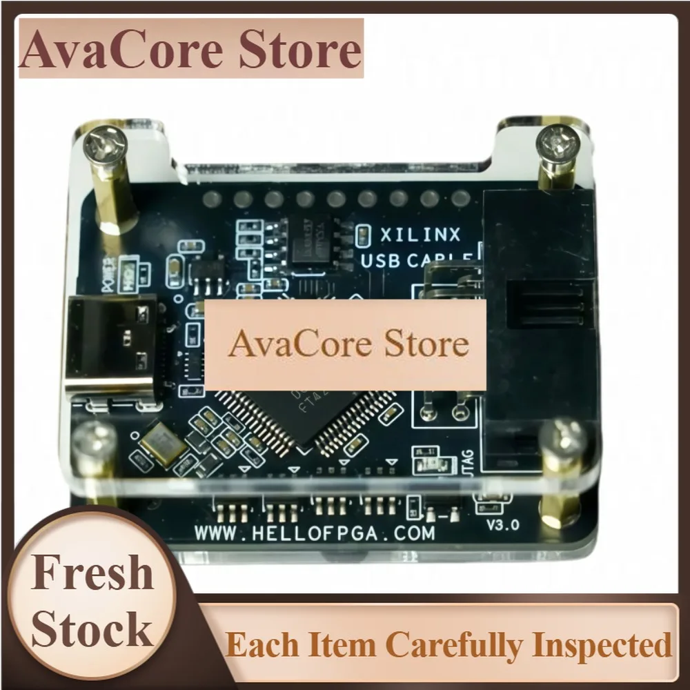 AvaCoreXILINX JTAG 10-Pin Programmer FT4232H Debug Tool With 3 UART Ports For FPGA Development & Debugging
