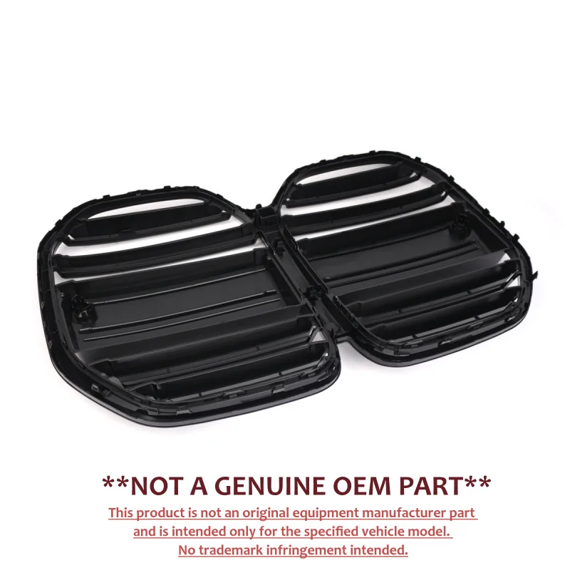 For BMW 4 Series G22 21‑23 4 Door Version Modified Gloss Black Double Slat M4 Style Front Grille Air Intake Grill Exterior Acces