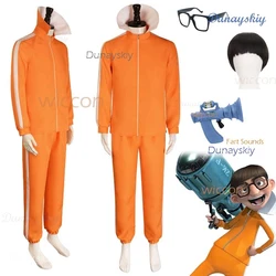 Movie Vector Cosplay Costume Orange Jakect Pant Glasses Wig Outfits Victor Set Mushroom-shaped Halloween Fancy Suit Party Prop