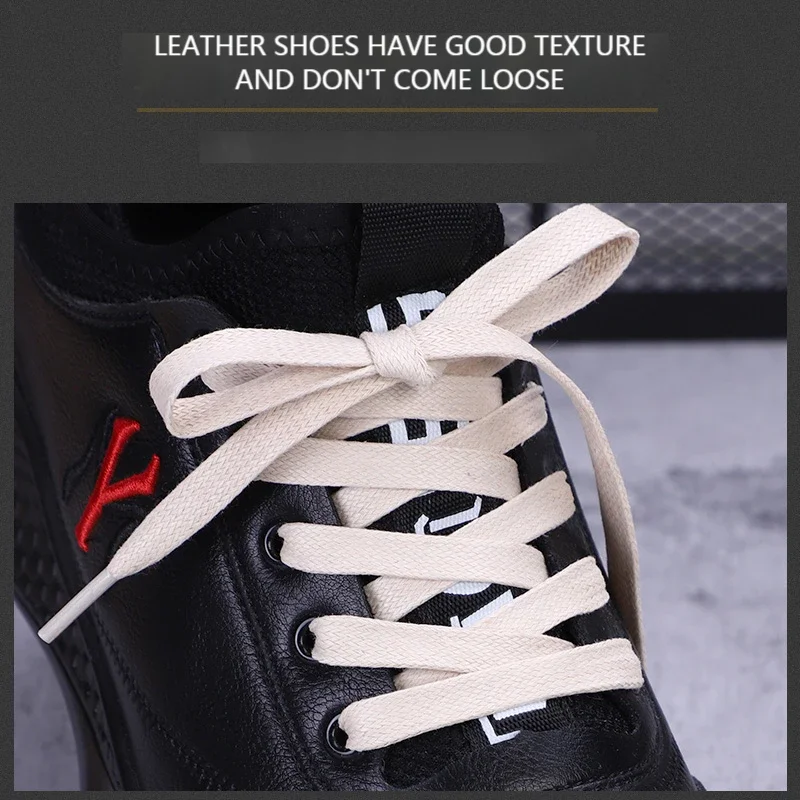 Waxing Shoelaces For Sneakers Cotton Shoe Laces Flat Leather Shoes High Gang Casual Unisex Waterproof Shoelace 1 Pair