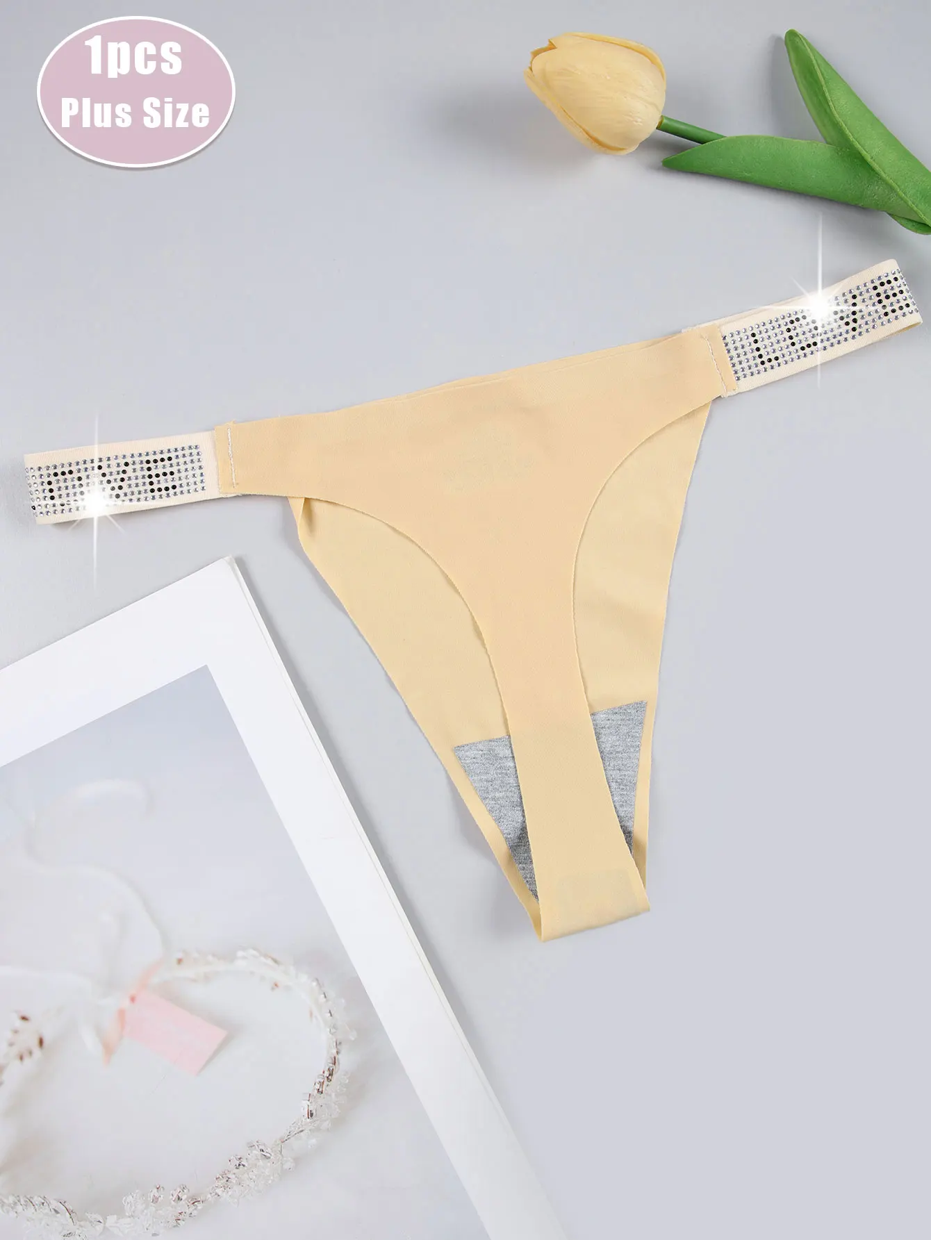 1PCS Women Ice Silk Seamless Underpants Panties Sexy Sport Thongs Low Rise Breathable G-string