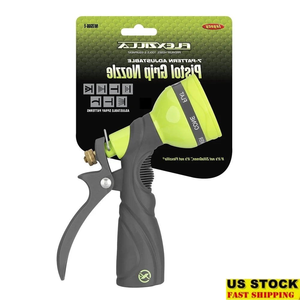 Adjustable 7 Pattern Garden Hose Nozzle Pistol Grip Ergonomic Design Durable Metal Leak Free Car Wash Gardening and Pet Care