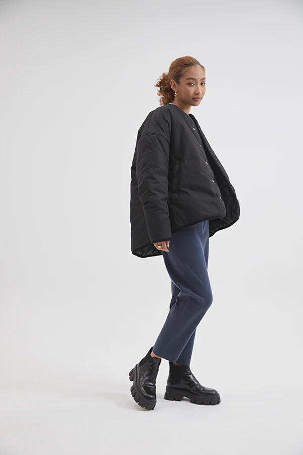 

C@VEZA R0SSO apel Jaet Cotton Light Corduroy Loose No Collar Paage Women's Faion Winter Coat