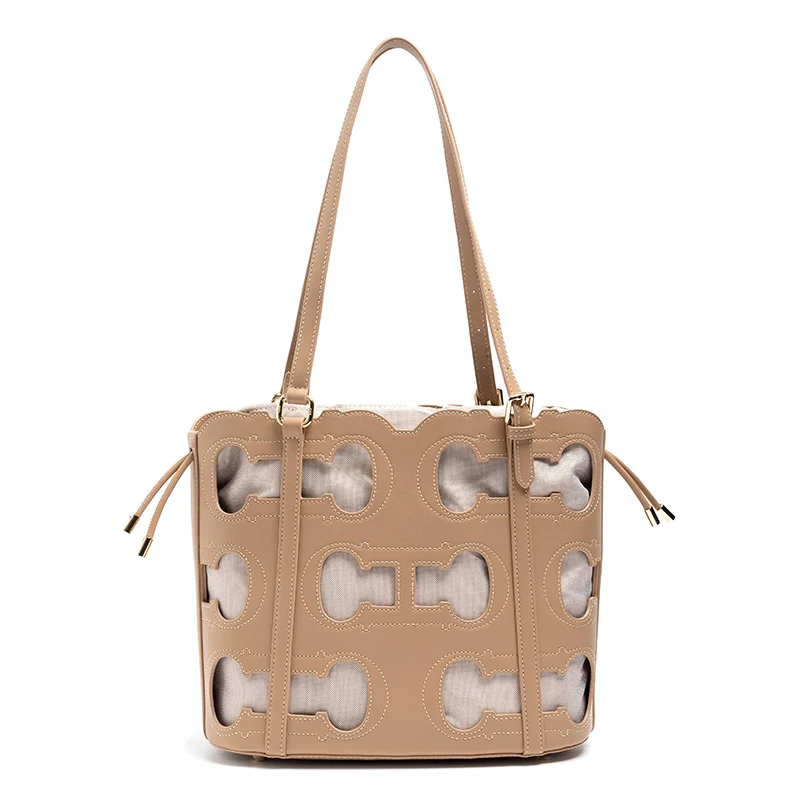 CH Tote Bag Cutout Logo  Large Capacity Drawstring Shoulder Handbag Luxury brand designer Hollow Out Fashion Bucket Bag image 4