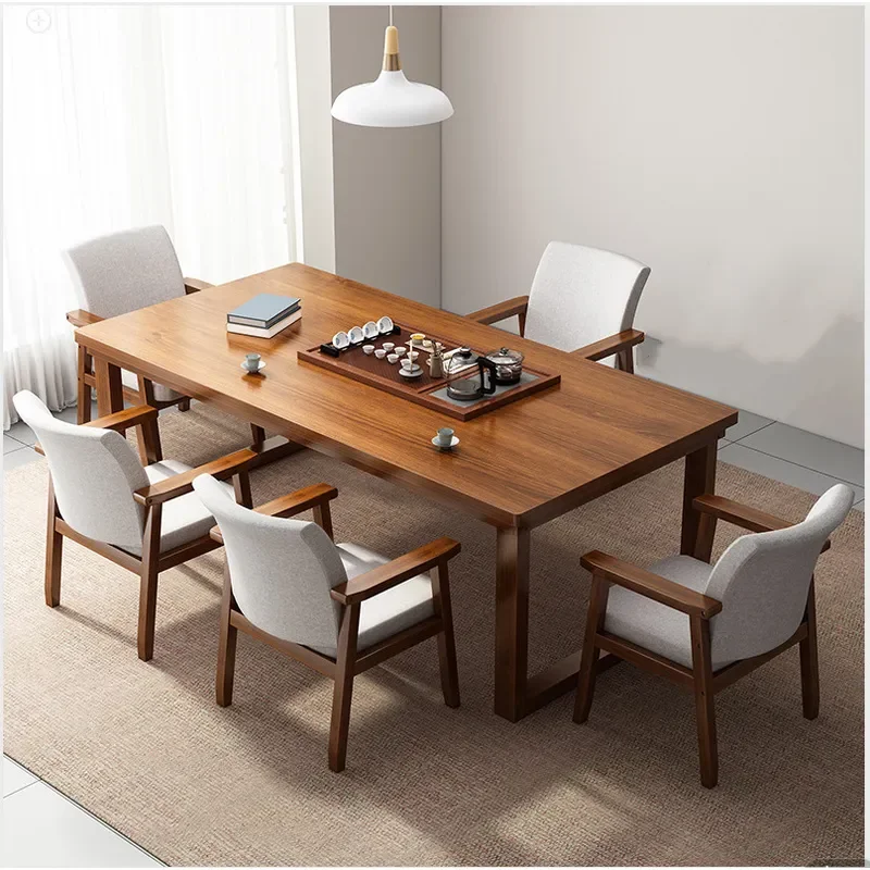 Solid Wood Tea Table Living Room Home Tea Brewing Large Board Small Apartment New Chinese Light Luxury High End Balcony Table