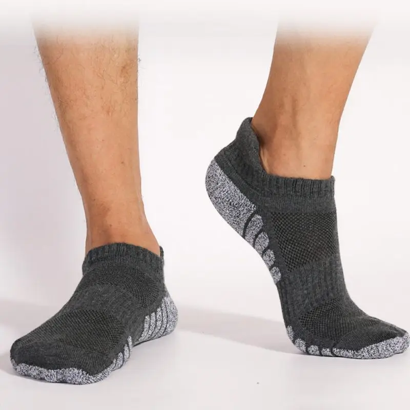 Thickened Towel Bottom Running Socks Mesh Boat Socks Non-slip Breathable Sports Socks Men Women Socks