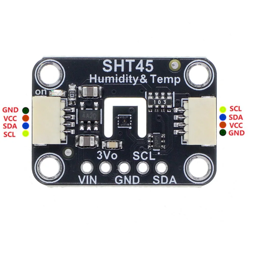 High Precision SHT45 SHT41 Temp Humidity Sensor STEMMA QT Qwiic Plug and Play I2C Module 3.3-5V for ESP32 Arduino