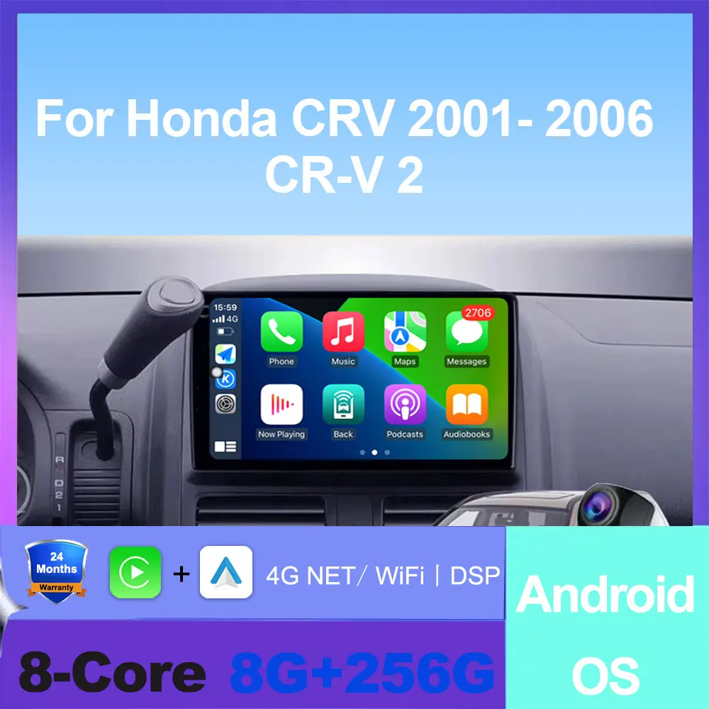 

Android 16 Car Radio Multimedia Video Player Carplay For Honda CRV 2001- 2006 CR-V 2 GPS Navigation Carplay Stereo Auto radio