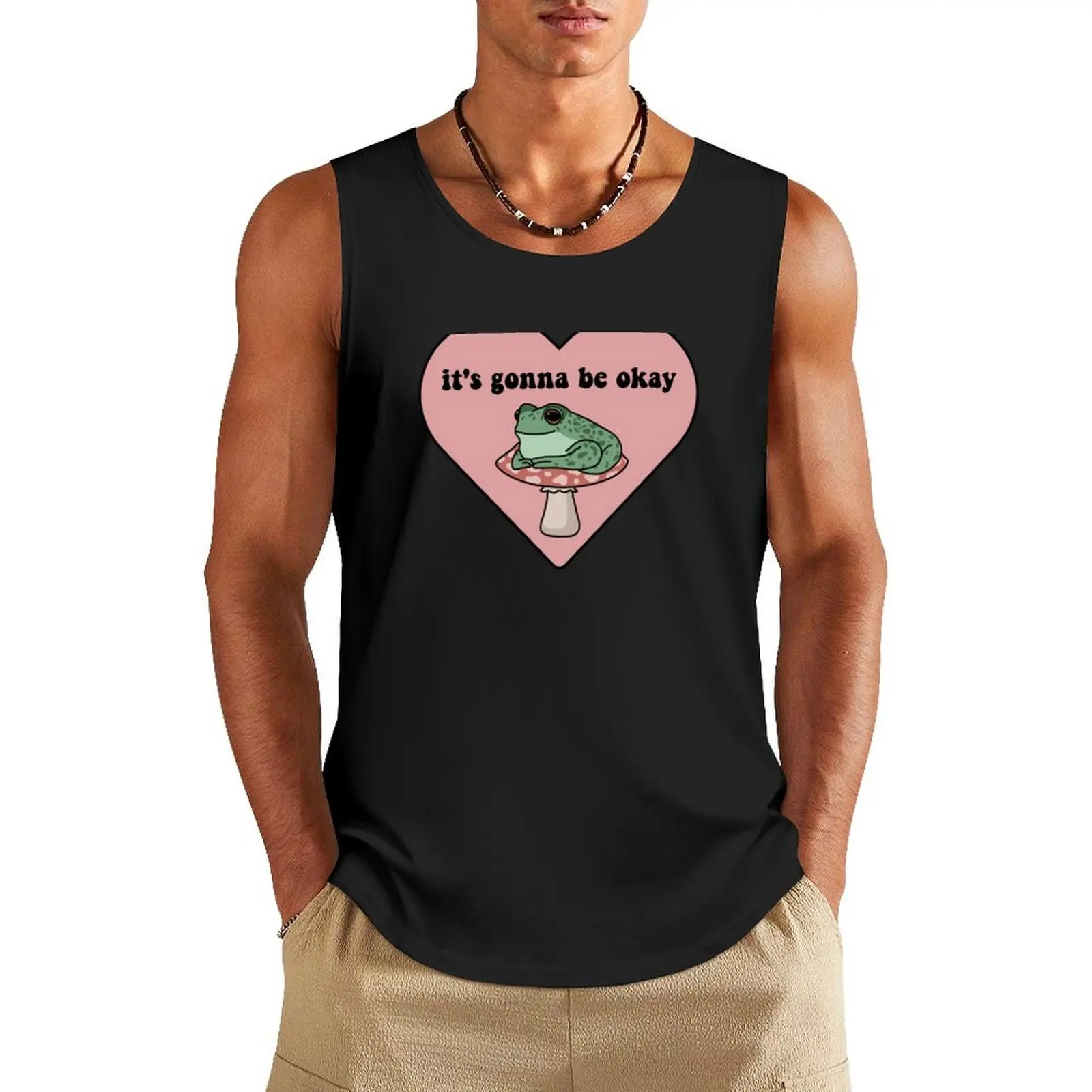 

It’s Gonna Be Okay Frog Tank Top man vest bodybuilding t shirt Sports clothing t-shirt Men's