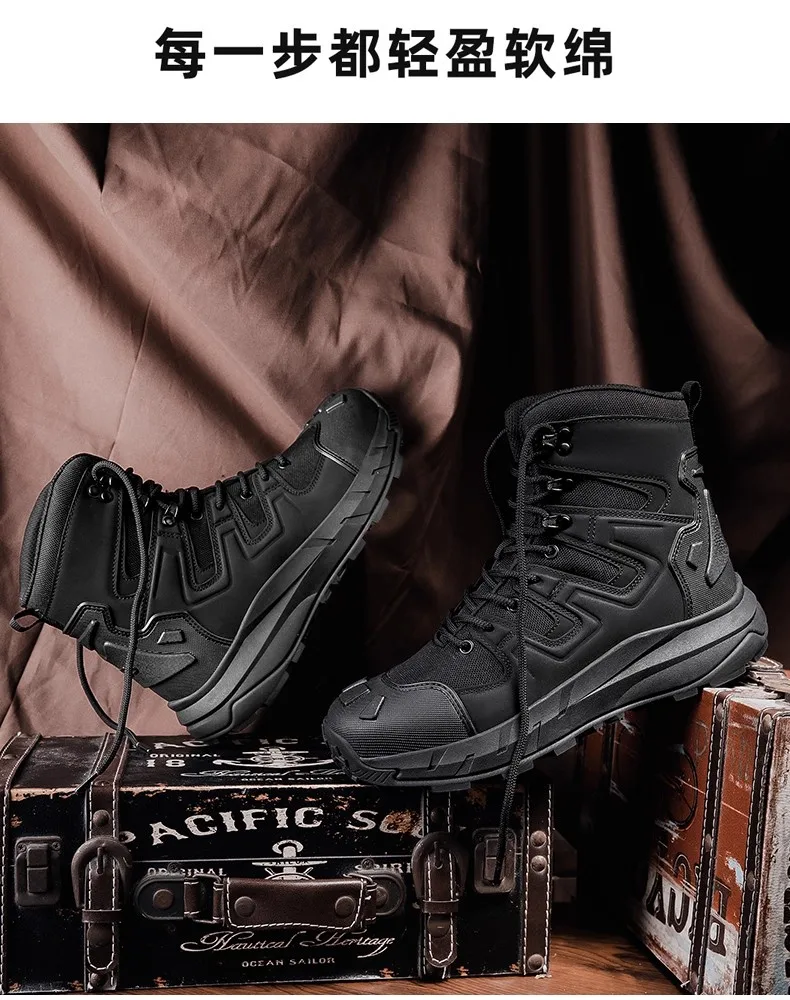 

Classic Brand Mountaineering and Rock Climbing Shoes Spring and Autumn Season Outdoor Windproof High-Top Hiking Sneakers