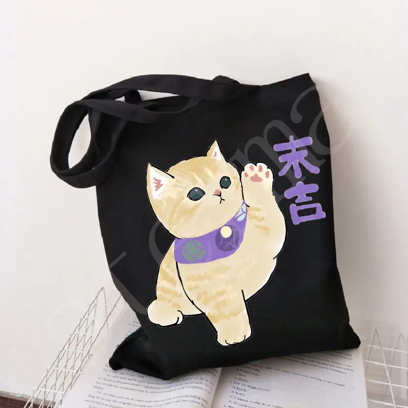 Túi Tote Thời Trang Túi Xách Tay Áo Cô Gái Đeo Vai Cho Bé Gái Túi Shopper Kawaii Mèo Động Vật Dễ Thương Túi Túi Vải túi