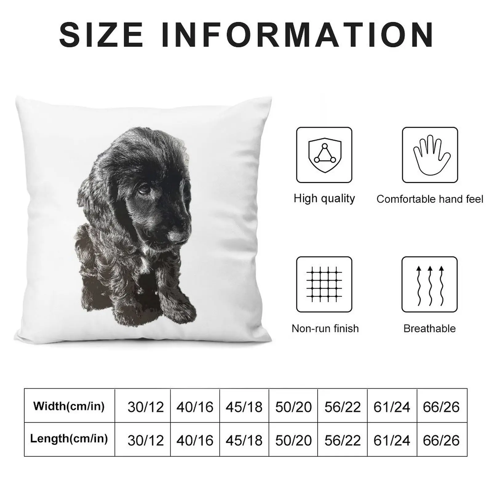 English Cocker Spaniel Black Puppy Dog - Adorable! Throw Pillow Pillow Cases Decorative Christmas Covers pillow