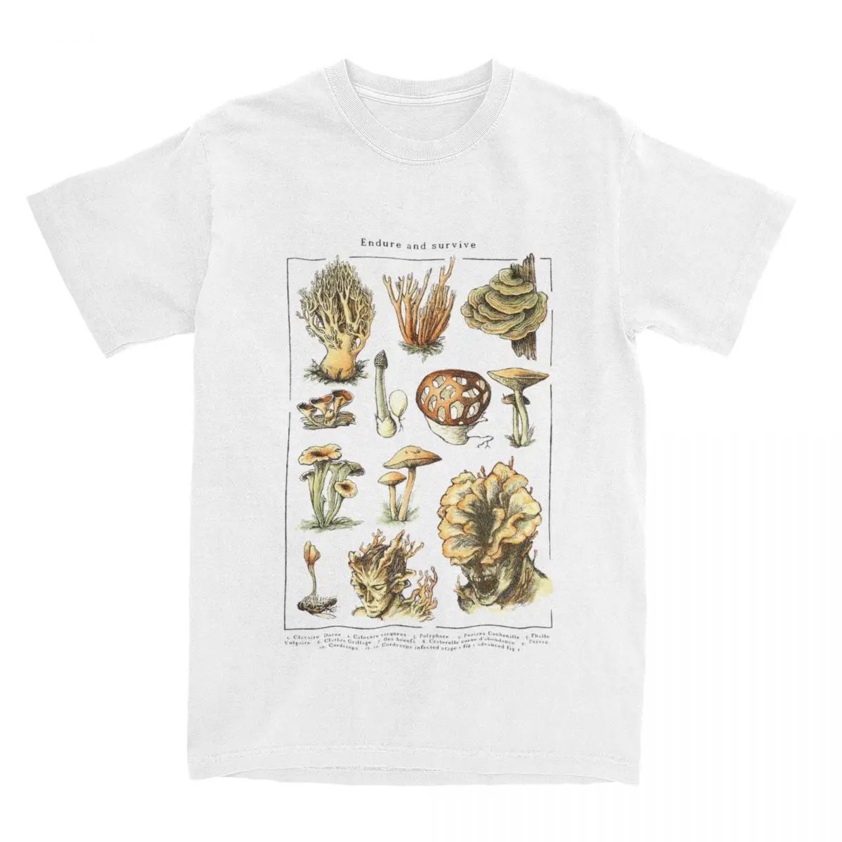 Men's Endure And Survive T Shirt The Last of Us Cordyceps Mushrooms 100% Cotton Clothes Short Sleeve O Neck Tees T-Shirts