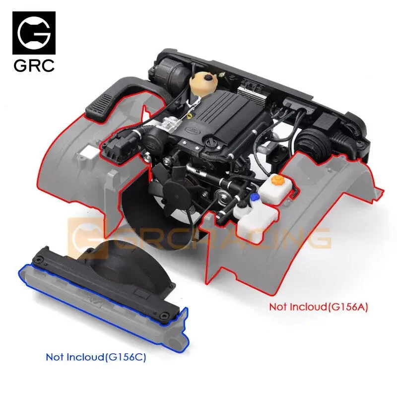 GRC Simulated Defender engine Kit For TRX-4 Defender&G156A+G156C #G156ES