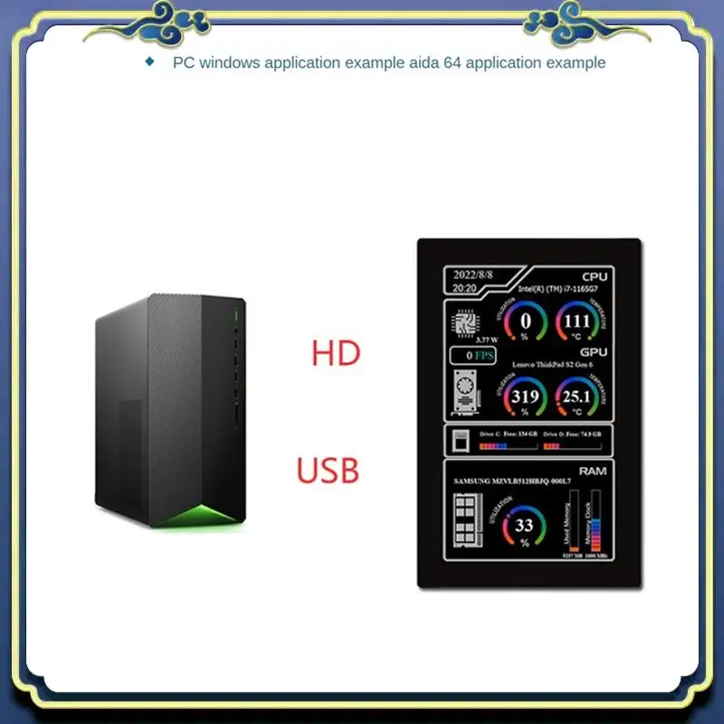 Touch screen capacitivo display HD compatibile da 5 pollici 1280X720 IPS per sostituzione Raspberry Pi 3B/3B+/4B Orange Pi