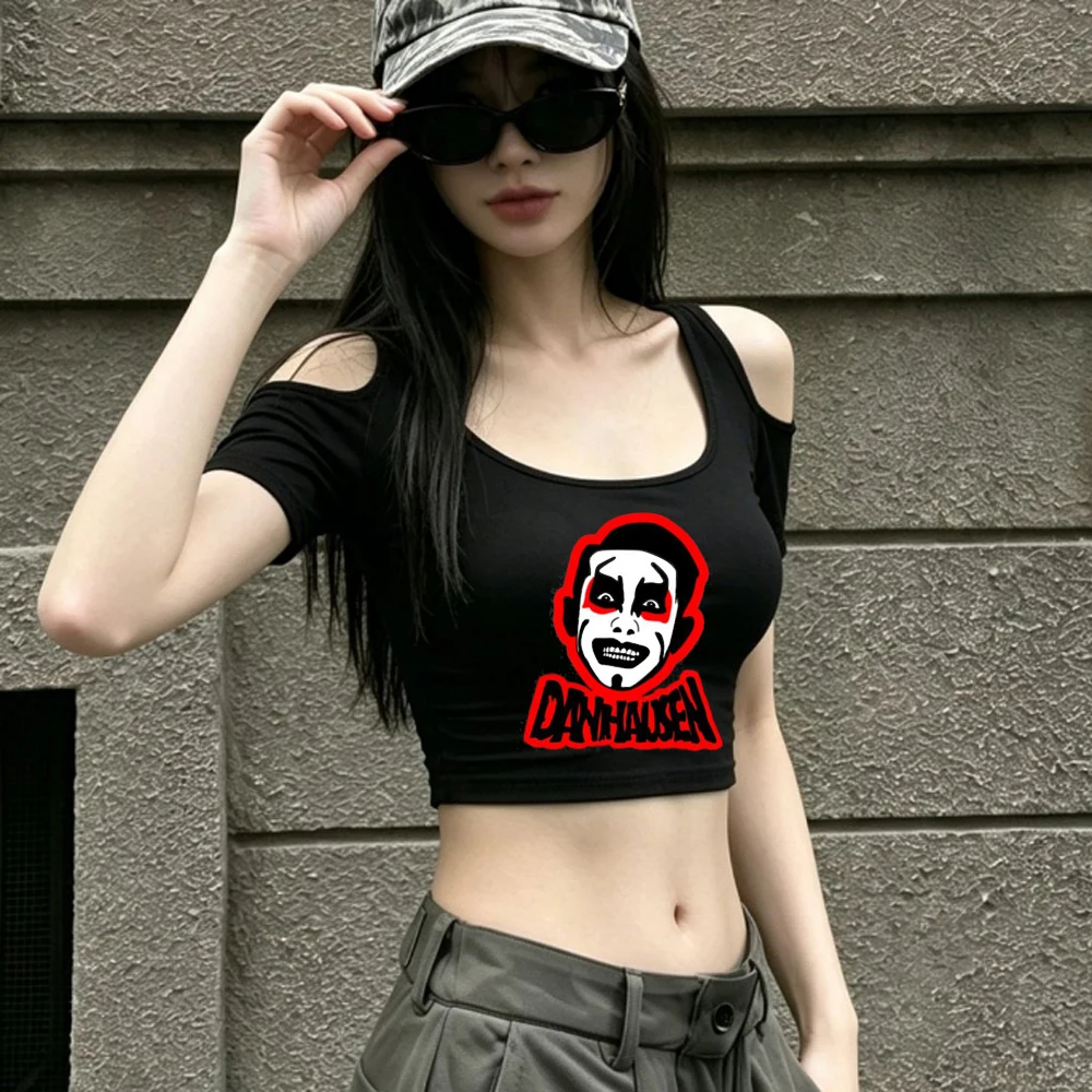 Danhausen cropped top girl kawaii alternative  grunge goth clearance sales shirt goth harajuku meme jojifuku anime