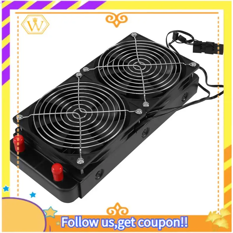 أحدث-ألومنيوم 240 مللي متر 10 أنابيب تبريد المياه صف مبرد مبادل حراري المبرد مع مروحة لنظام تبريد المياه وحدة المعالجة المركزية PC