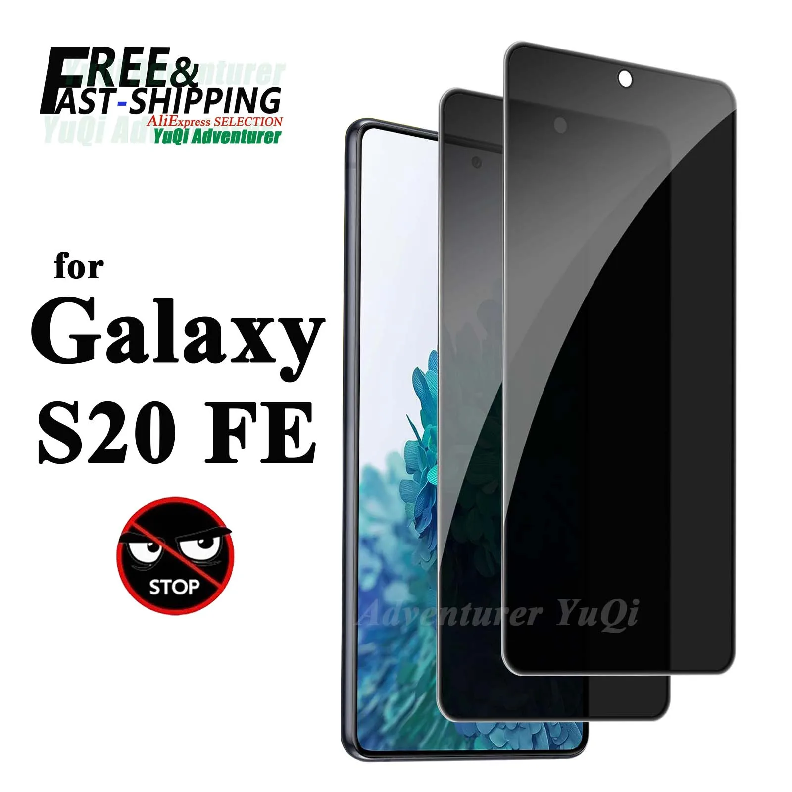 Anti Spy Screen Protector For Galaxy S20 FE Samsung, Tempered Glass 9H Privacy Peep High Aluminum Case Friendly