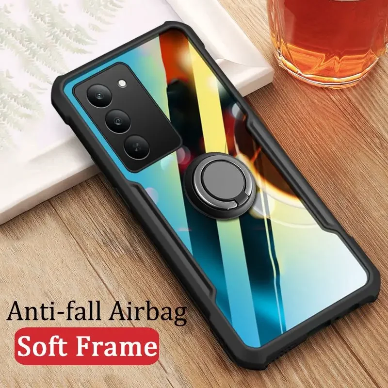 

Skinlee Clear Case For Redmi 15 4G 5G 15C With Ring Transparent Airbag Shockproof Shell For Redmi 15 4G 5G 15C Hard Cover