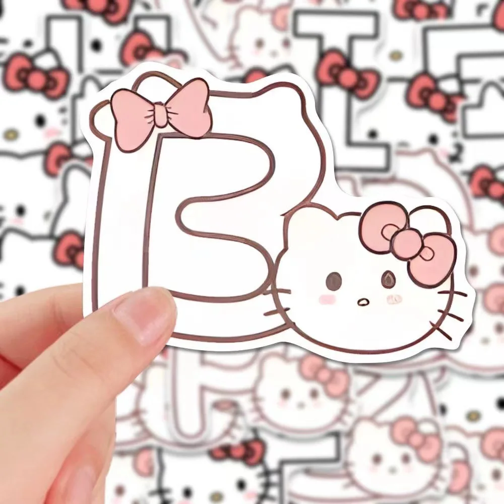 10/30/50PCS Sanrio Cartoon Cute Letters Hello Kitty Stickers Fun Funny Graffiti DIY Guitar Water Cup Wardrobe Stickers Kids Toy