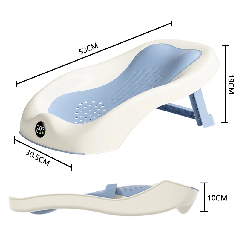 Rack de chuveiro para bebês recém-nascidos, temperatura em tempo real, banheira para bebês, antiderrapante, dobrável, suporte para cama de banho,