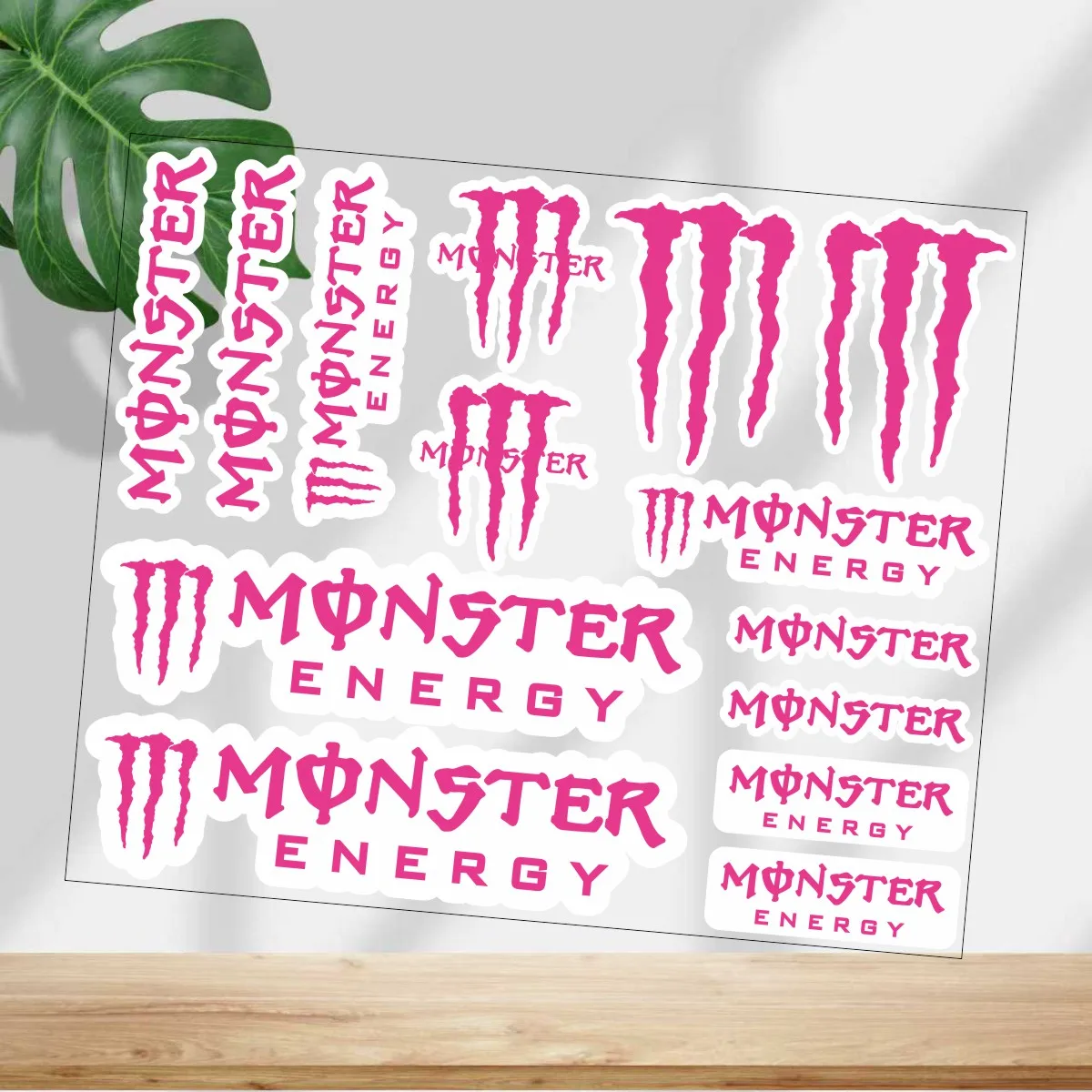 

Reflective Monster Energy Sticker Logo Motorcycle Tank Helmet Car Bike Pink Decal Kit For YAMAHA HONDA SUZUKI KAWASAKI KTM