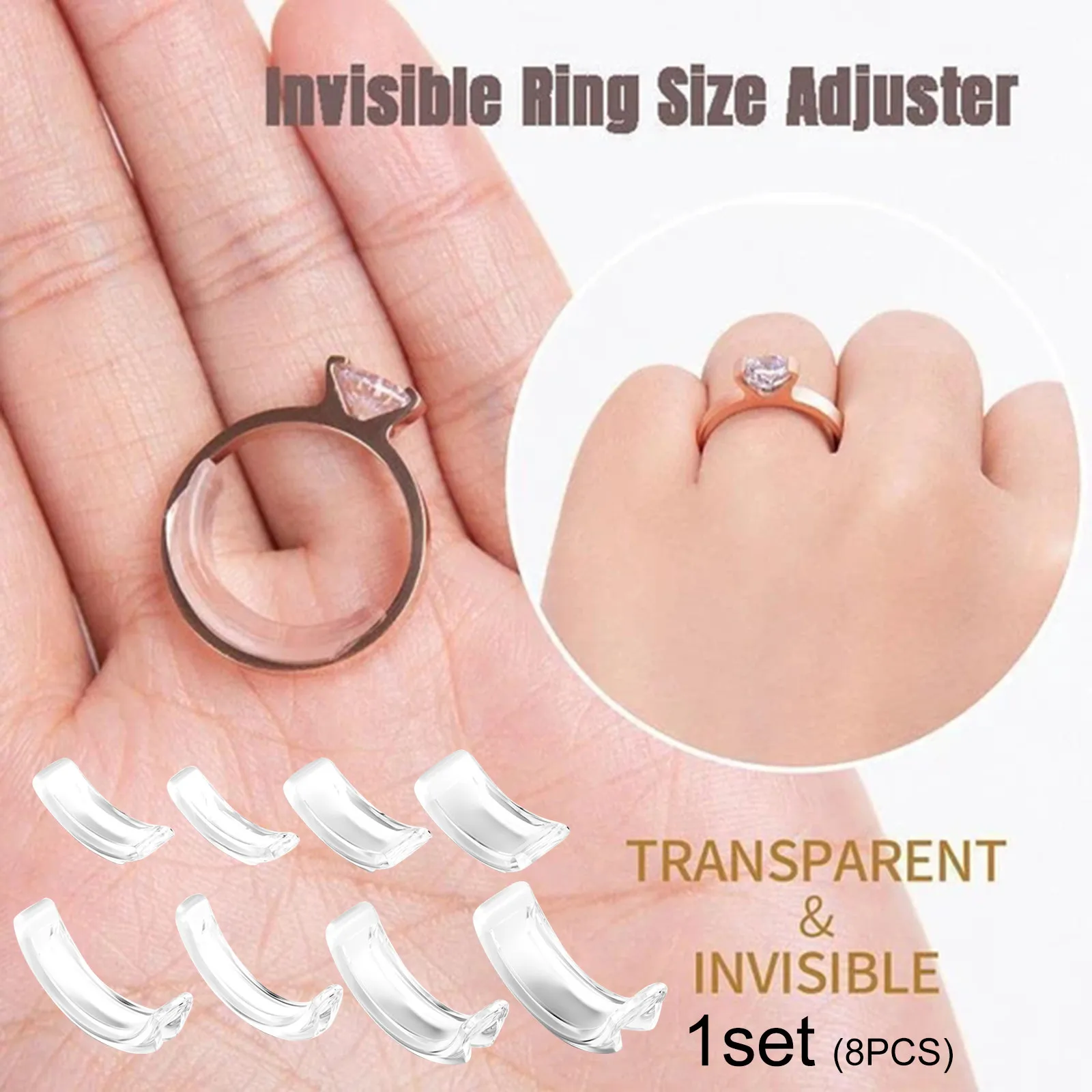 Ring Re-sizer Silicone invisible clear ring size adjuster Adjustable loose ring size any ring jewelry tool