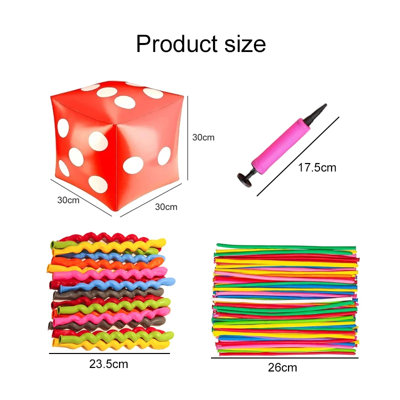 30cm Inflatable Dice for Gaming Parties Gatherings Entertainment Props with Decorative Balloons for Gambling Themed Games TMZ