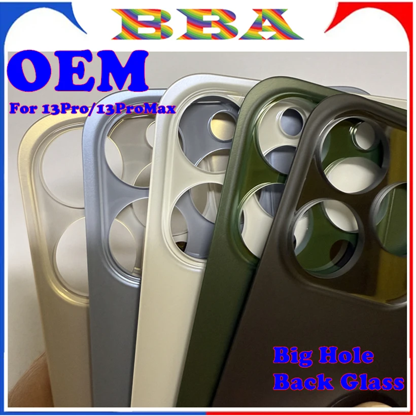 

For iPhone 13 Pro Max / 13 Pro Big Camera Hole Back Glass Panel Phone Battery Back Cover Housing Case Panel Rear Glass