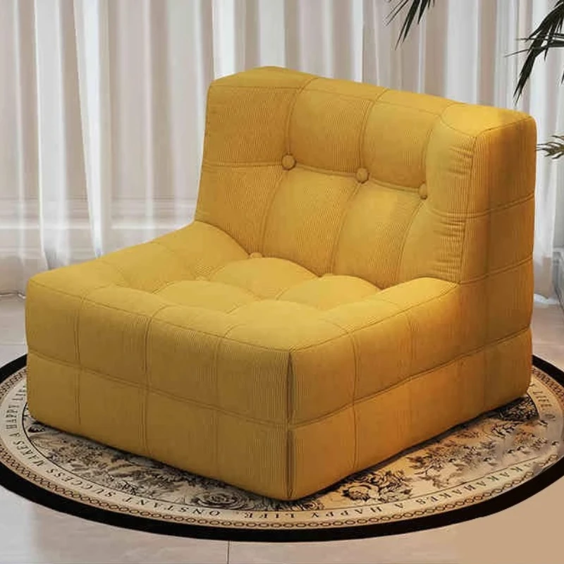 Lazy Compression Single Sofa Tatami Living Room Bedroom Balcony Vacuum Single Sofa Modern Sponge Lounge Home Couch Furniture