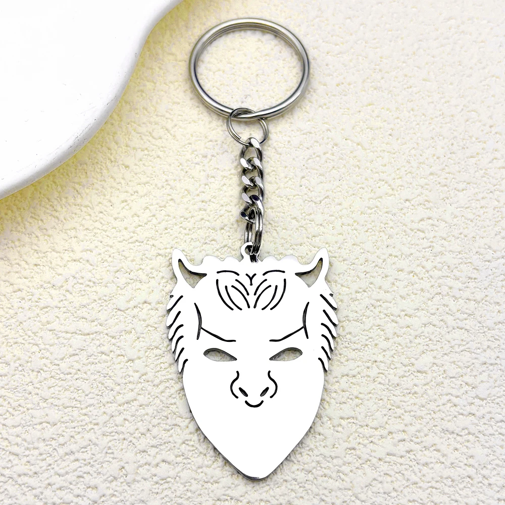 شبح قبل الميلاد مجهول الفولاذ المقاوم للصدأ كيرينغ للنساء الرجال الفولاذ المقاوم للصدأ الغول الفرقة البابا الفخري رمز مفتاح سلسلة مجوهرات هدية