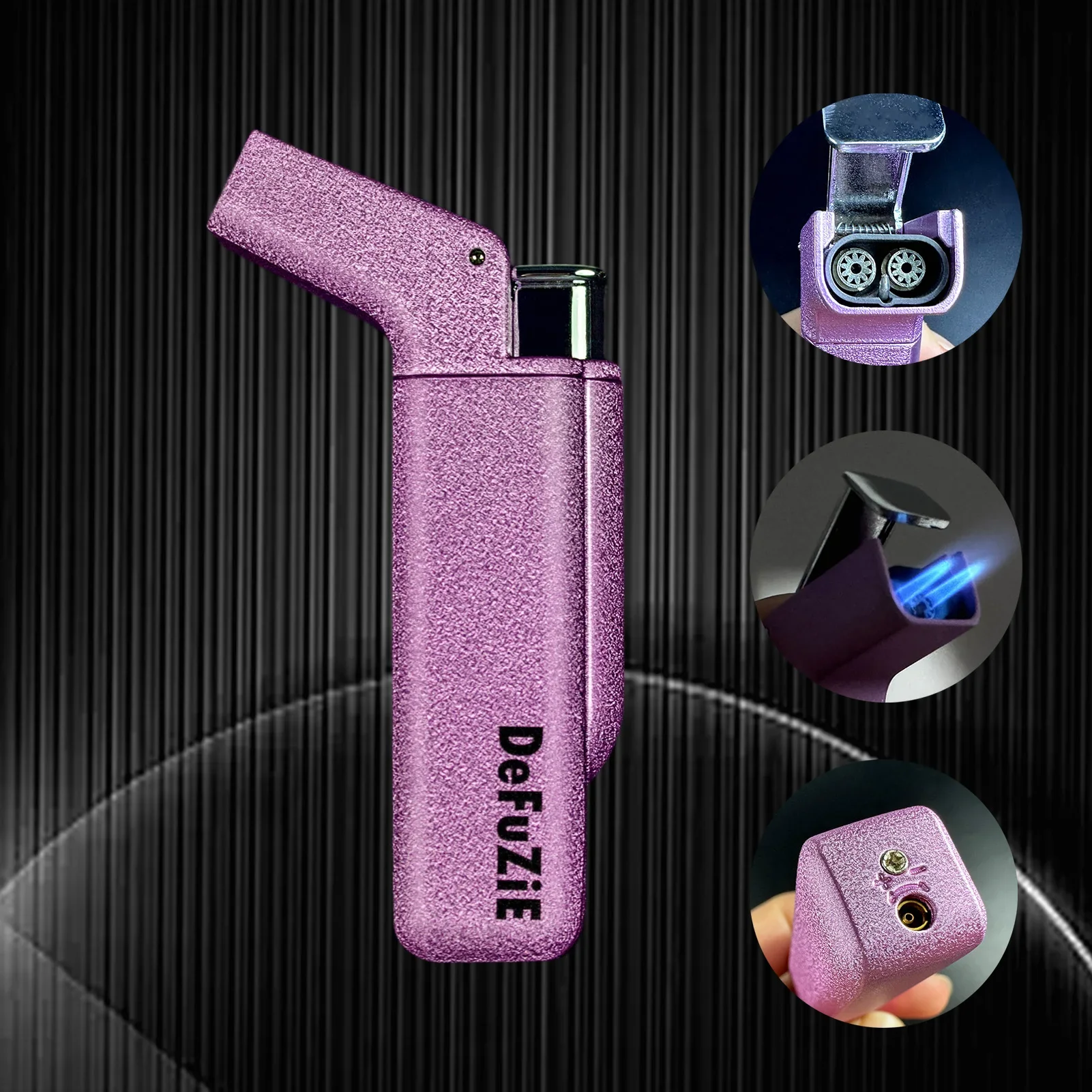 

DefuZiE Torch Lighter Windproof Adjustable Jet Flame Butane Lighter for Cigar Cigarette Accessory Man Dad Birthday gift