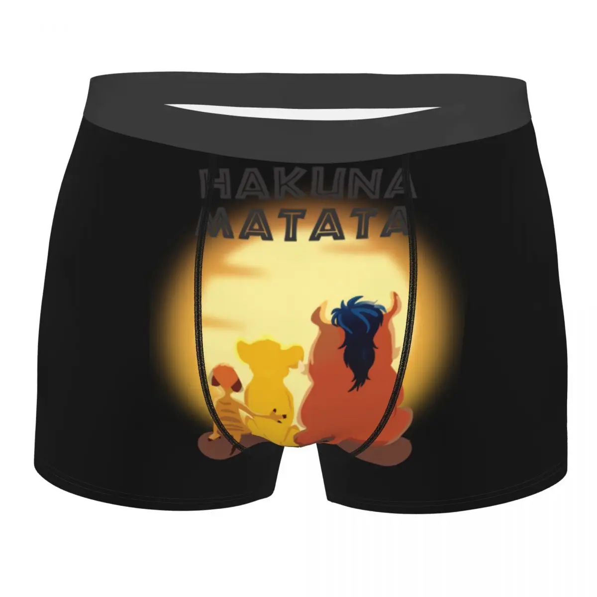 Custom Cool Hakuna Matata Cartoon Lover Boxers Shorts Panties Male Underpants Comfortable The Lion King Film Briefs Underwear