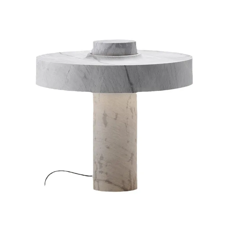 

American minimalist designer creative living room table lamp postmodern white marble study bed
