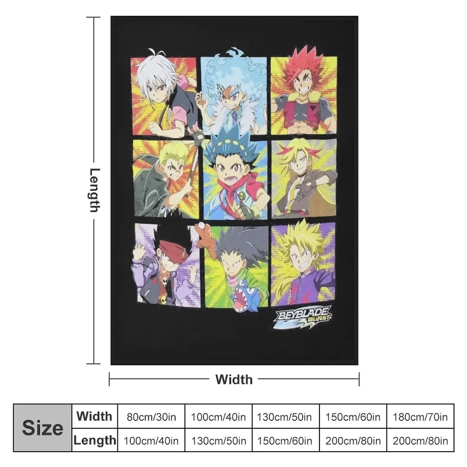 Beyblade Burst Boys Spinner Tops Graphic Character Grid Throw Blanket Large Bed Blankets