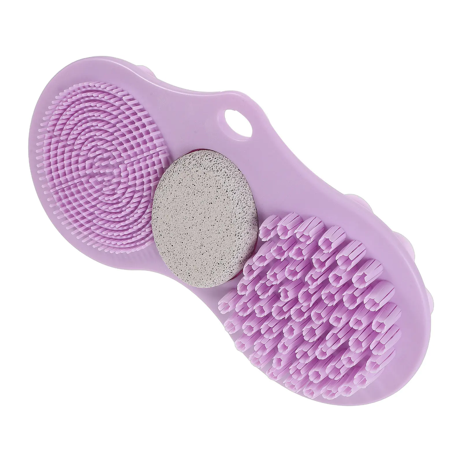 

Силиконовый фиолетовый коврик-массажер для душа с присосками, для мытья ног, нежного отшелушивания, без использования рук, для мытья спины