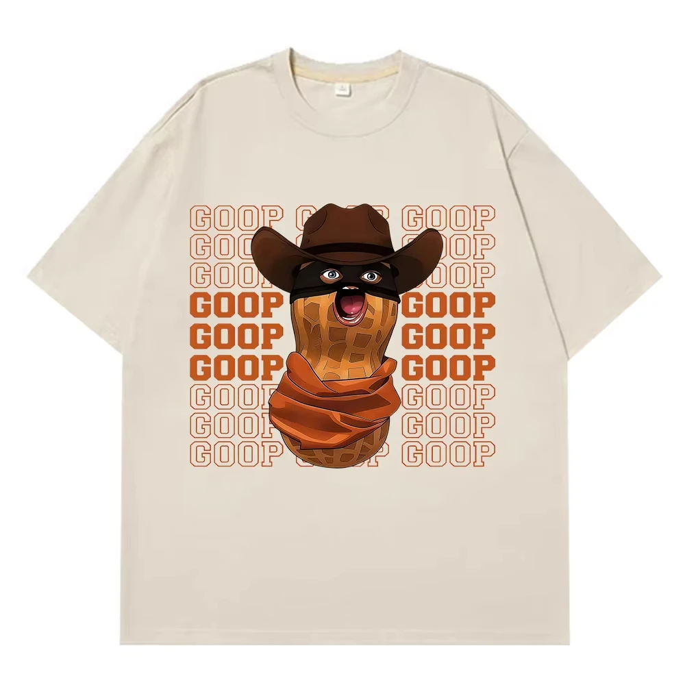 The Burnt Peanut GOOP Funny Meme Graphic Tee-shirt Men Women Harajuku T-shirt Summer Short-sleeves Casual Hip-hop Loose T-shirts