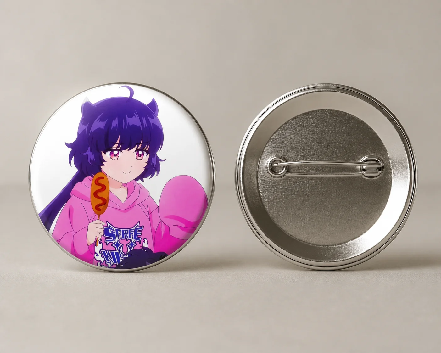 Caramelise Akaishi Kuroe Kaiju Girl Button Pins Brooch 58mm Round Badge Anime New Decors Halloween Accessory Gifts Customized