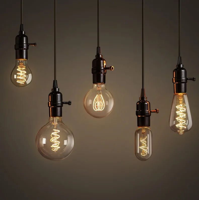 

Vintage industrial brown light bulb clothing store window cafe bar track small chandelier